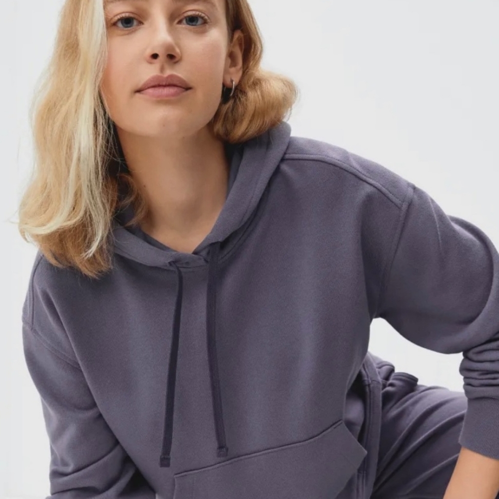 Everlane Lightweight French Terry Hoodie | Dark Plum
